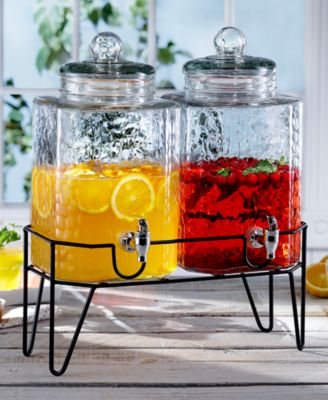Hamburg Double 1.5-Gallon Beverage Dispenser Set with Stand 