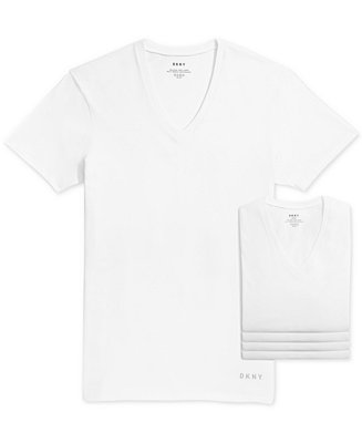 DKNY Men's 4-Pk. Cotton V-Neck T-Shirts & Reviews - Underwear & Socks ...