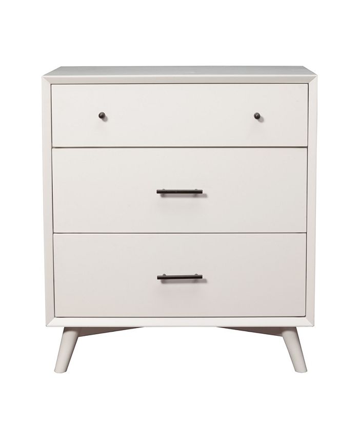 Alpine Furniture 3-Drawer Dresser, White Finish - Macy's