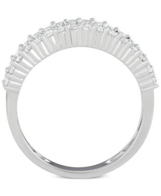 Diamond Baguette Cluster Band (1 ct. t.w.) in 14k White, Yellow or Rose Gold