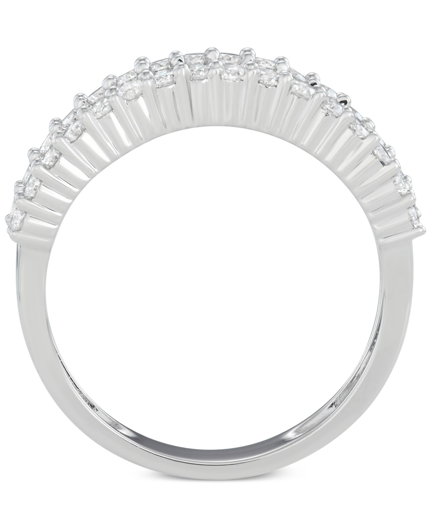 Diamond Baguette Cluster Band (1 ct. t.w.) in 14k White, Yellow or Rose Gold
