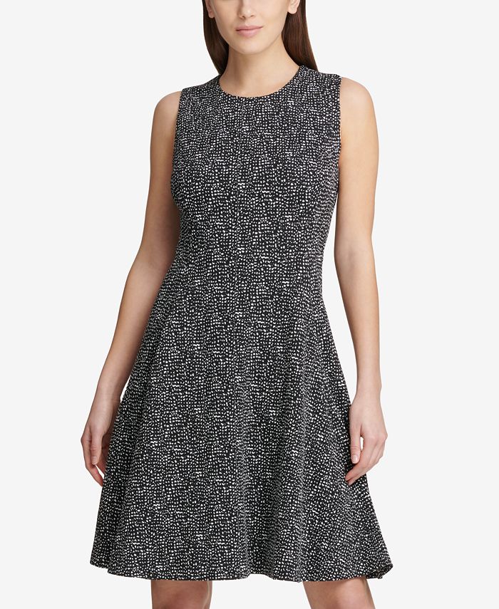 DKNY Tweed Fit & Flare Dress, Created for Macy's Macy's
