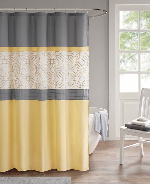 510 Design Donnell 72 X 72 Embroidered And Pieced Shower Curtain