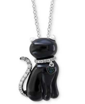 onyx cat pendant