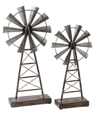 Aspire Home Accents Farmhouse Windmill Table Top Decor (Set of 2)