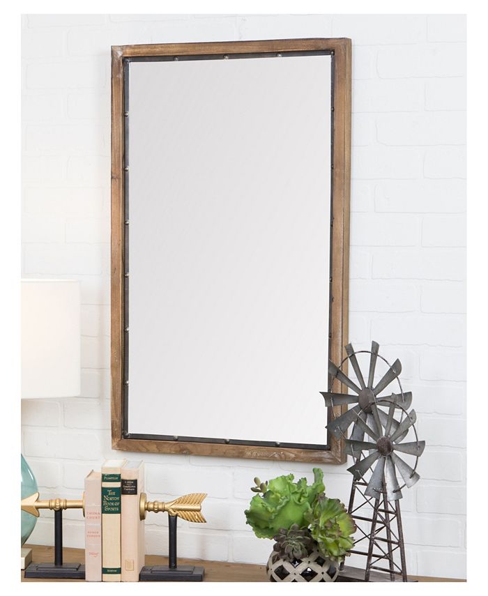 Aspire Home Accents Marlon Rustic Wood Wall Mirror & Reviews All