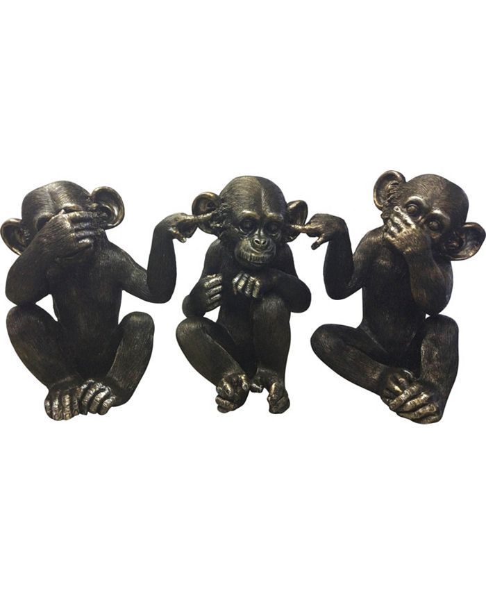 Moe's Home Collection - HE DID IT CHIMPS SET OF 3