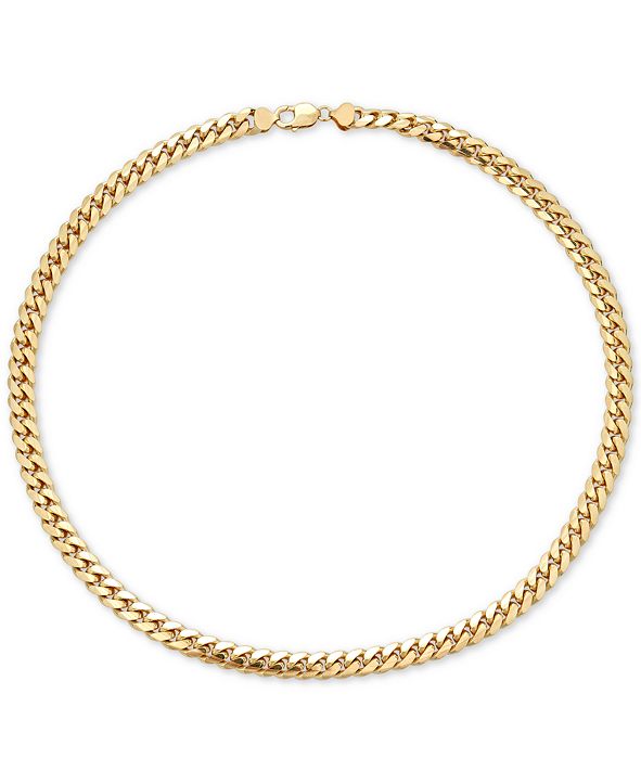 Macy's Men's Cuban Link 24" Chain Necklace in 18k GoldPlated Sterling