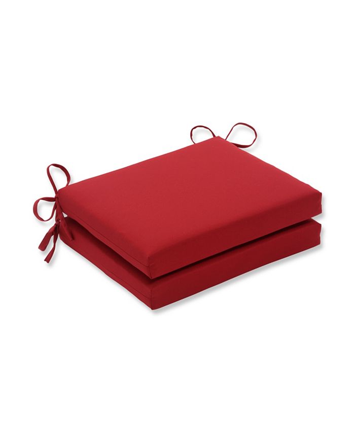 Pillow Perfect - Pompeii Red Squared Corners Seat Cushion (Set of 2)