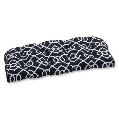 Pillow Perfect - Kirkland Black Wicker Loveseat Cushion