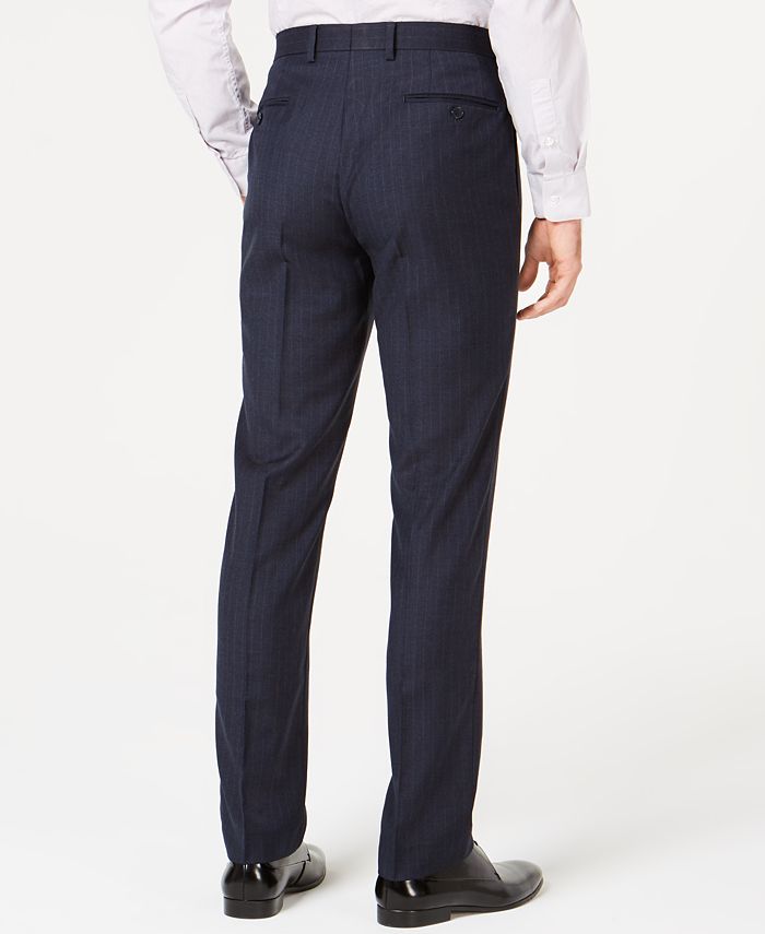Calvin Klein Men's Slim-Fit Stretch Blue Pinstripe Suit & Reviews ...
