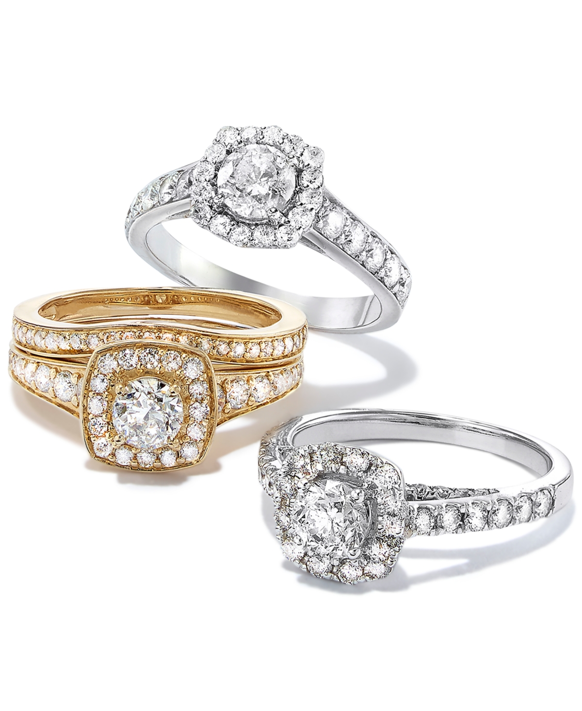 Diamond Halo Engagement Ring (1-1/4 ct. t.w.) in 14k White Gold