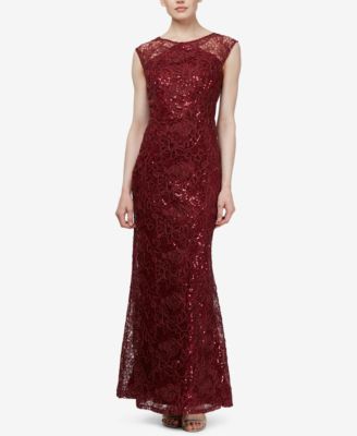 macy's red sequin dress