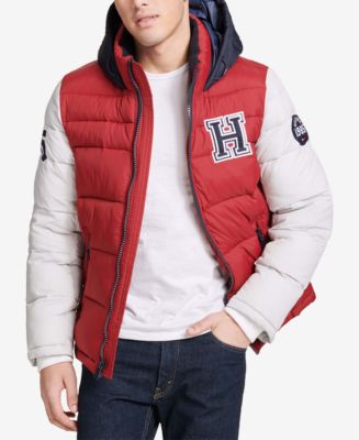 Tommy Hilfiger Men's Varsity Hooded Puffer Jacket, Created for Macy's ...