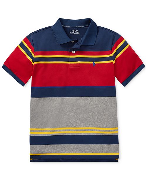 Polo Ralph Lauren Big Boys Striped Performance Polo & Reviews Shirts