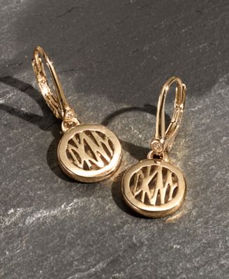 Logo Circle Drop Earrings