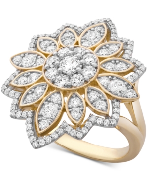 image of Wrapped in Love Diamond Flower Cluster Ring (1-1/2 ct. t.w.) Ring in 14k Gold, Created for Macy-s