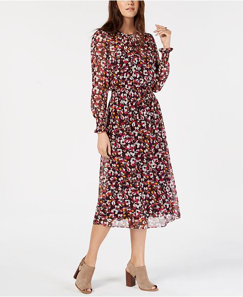 Tommy Hilfiger Smocked Floral-Print Dress - Dresses - Women - Macy's