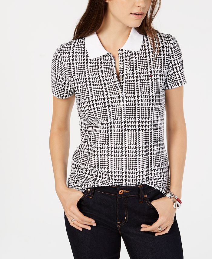 Tommy Hilfiger Engineered Houndstooth Plaid Polo Shirt, Created for ...