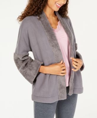 INC International Concepts - Sherpa Cozy Open-Front Sleep Top