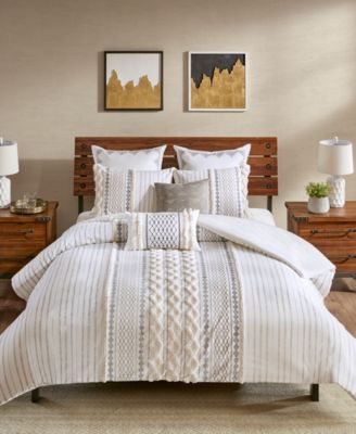 Photo 1 of [King] INK+IVY Imani Cotton Duvet Cover Mini Sets [Ivory Chenille]