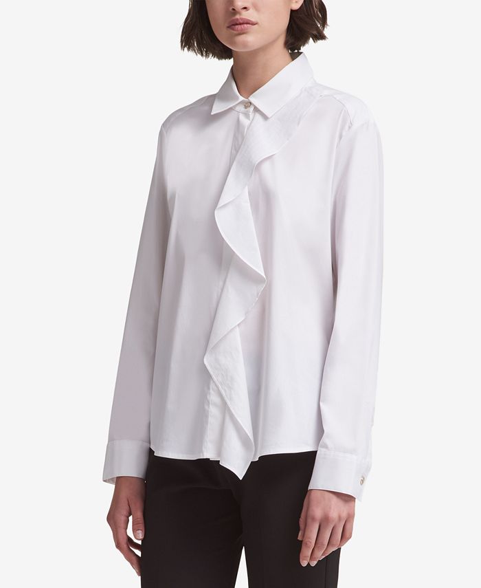 DKNY Ruffled Shirt, Created for Macy's - Macy's
