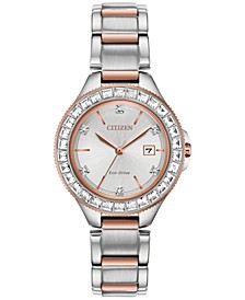 Eco-Drive Women's Silhouette Crystal Two-Tone Stainless Steel Bracelet Watch 31mm