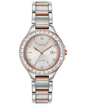 image of Citizen Eco-Drive Women-s Silhouette Crystal Two-Tone Stainless Steel Bracelet Watch 31mm
