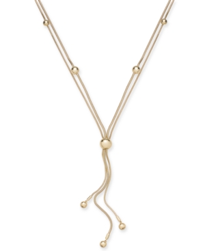 image of Alfani Beaded Double Strand Lariat Necklace, 24