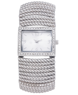 image of Charter Club Women-s Stretch Silver-Tone Bracelet Watch 42mm, Created for Macy-s