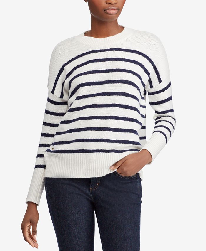 Lauren Ralph Lauren Striped Cotton-Blend Sweater - Macy's