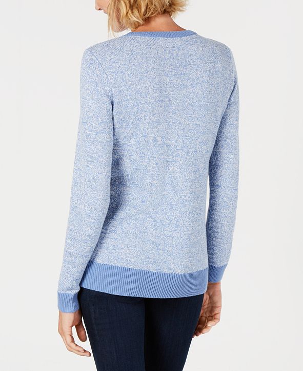 Karen Scott Petite Colorblocked Sweater, Created for Macy's & Reviews ...