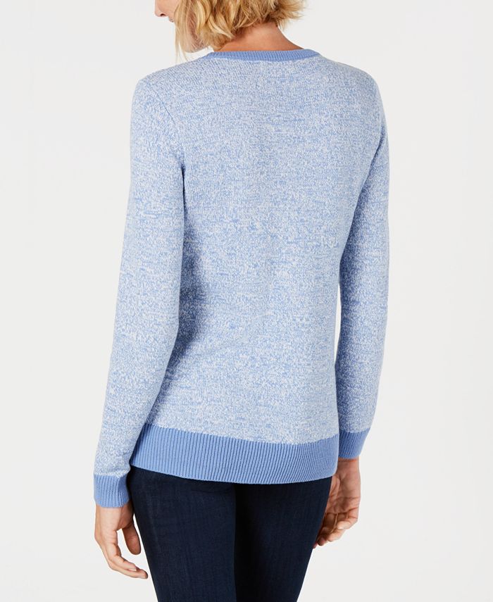 Karen Scott Petite Colorblocked Sweater, Created for Macy's - Macy's