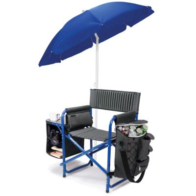 by Picnic Time Blue Fusion Backpack Chair with Cooler