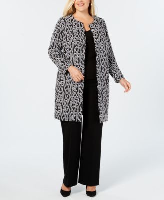 Alfani - Plus Size Animal-Print Jacket