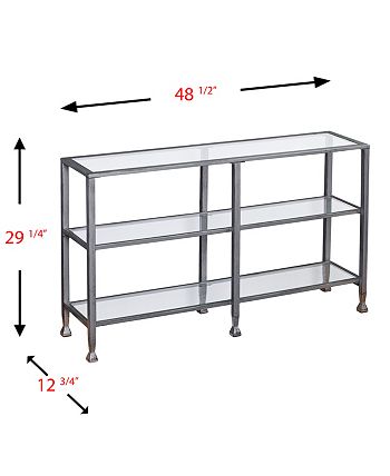 Southern Enterprises - Jaymes Metal/Glass 3-Tier Console Table/Media Stand, Quick Ship