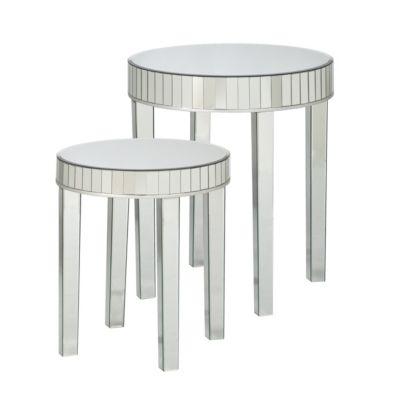 mirrored nesting table set