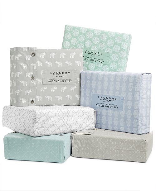 Laundry by Shelli Segal 4Pc. Cotton Printed King Sheet Set & Reviews