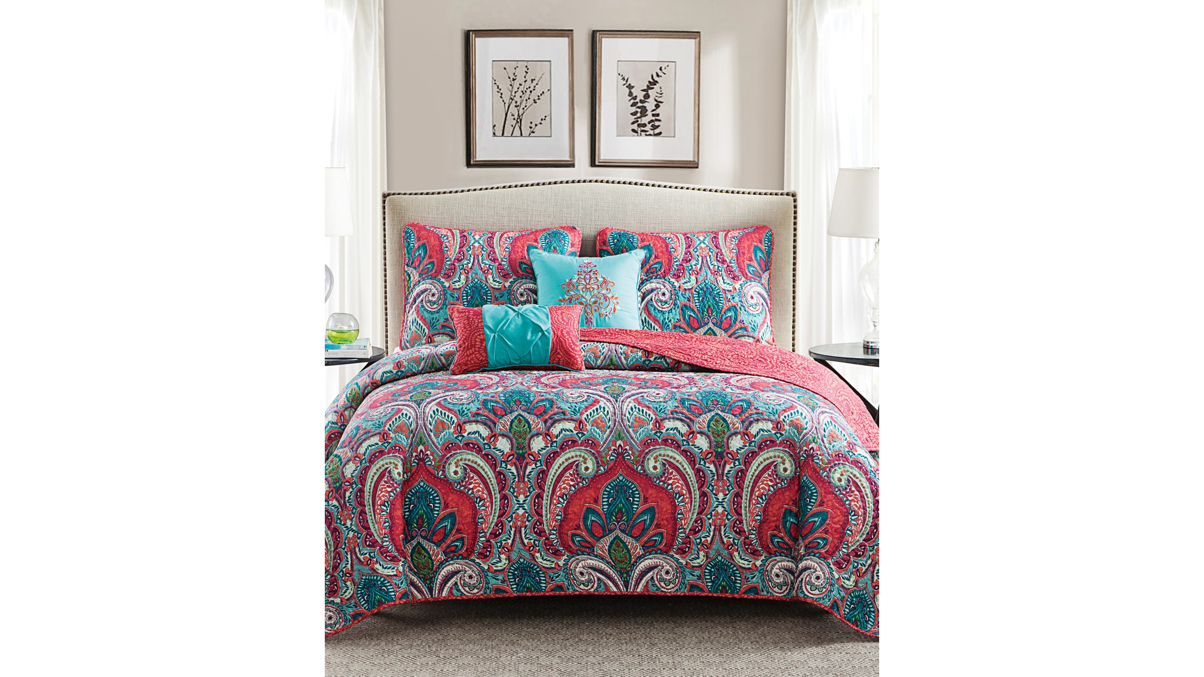 Vcny Home Casa Real Reversible 5-Pc. Quilt Set, King