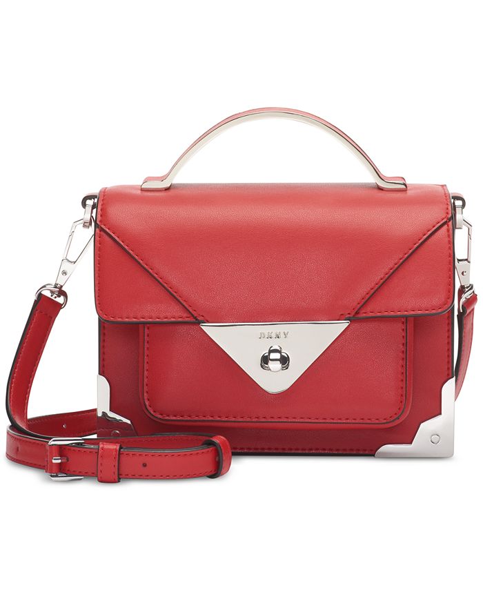 DKNY Jaxone Mastrotto Leather Top Handle Flap Crossbody, Created for ...