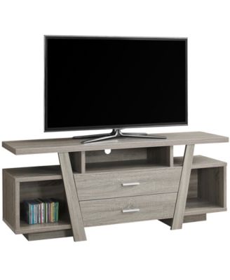 Monarch Specialties - TV Stand - 60"L Dark Taupe With 2 Storage Drawers