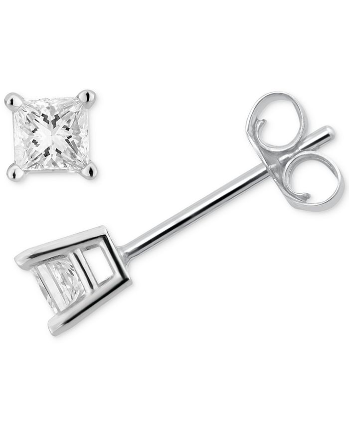 Macy's princess cut diamond earrings clearance