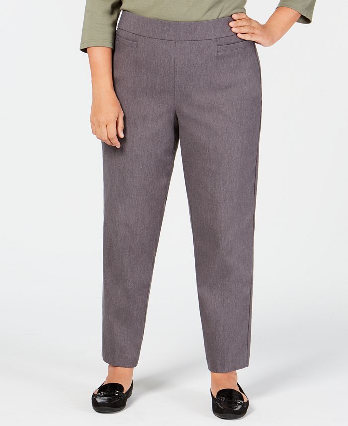 Alfred Dunner Plus Size Classic Allure Tummy Control Pull-On Pants - Macy's