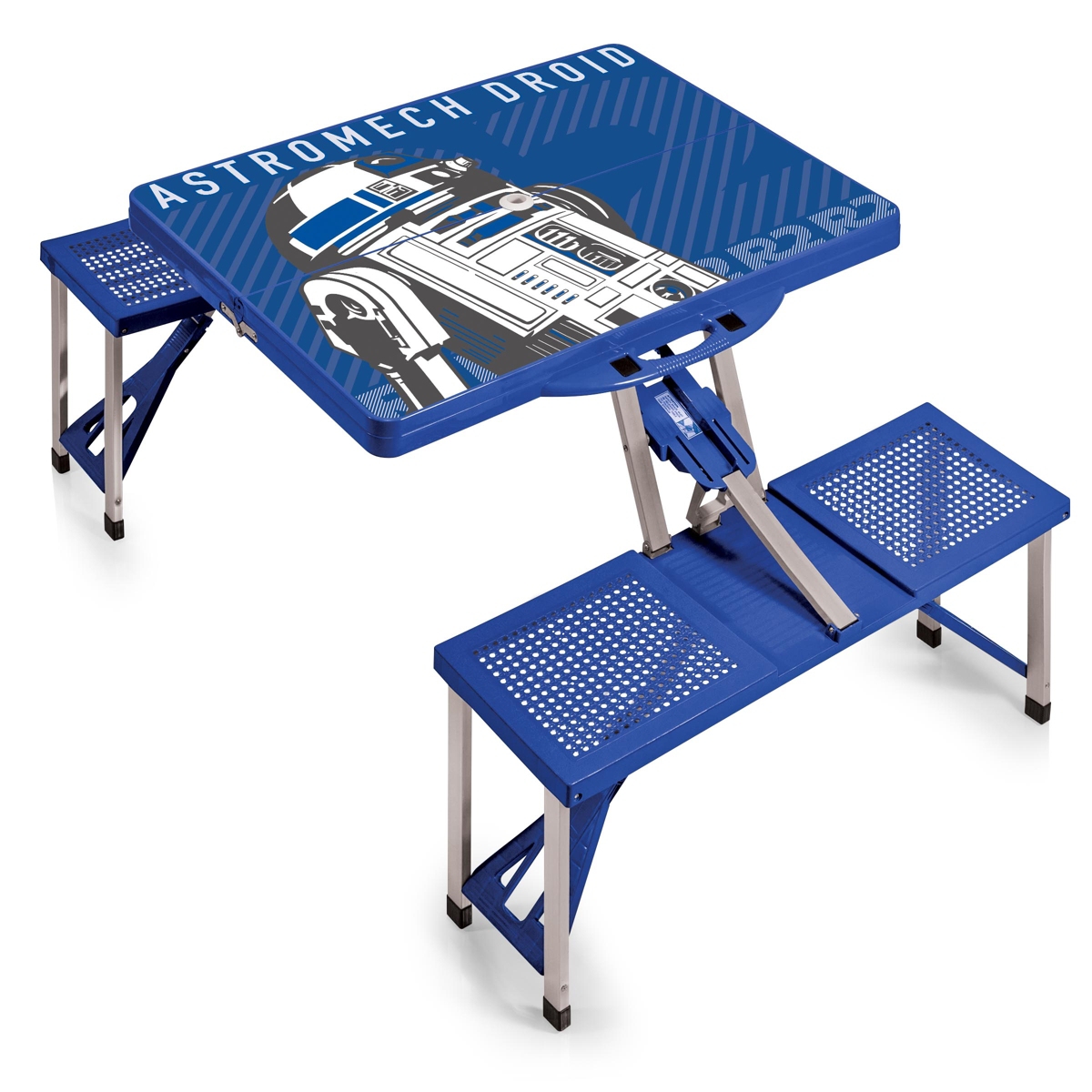 Oniva by Picnic Time Star Wars R2-D2 Picnic Table Portable Folding Table with Seats - Blue