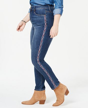 Seven7 Jeans Seven7 Trendy Plus Size Embroidered Skinny Jeans - Macy's
