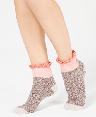 Free People - Cedar Heathered Ruffle-Trim Ankle Socks