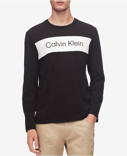 Calvin Klein Men S Long Sleeve Logo T Shirt Reviews Casual