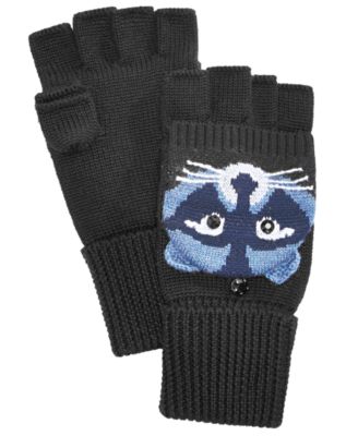 kate spade new york - Raccoon Pop-Top Convertible Wool Mittens