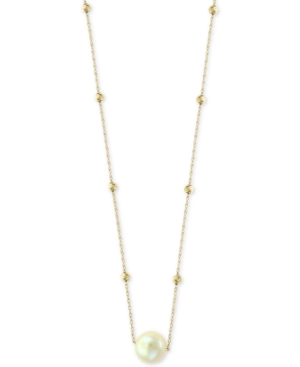 image of Effy Cultured Freshwater Pearl (8-1/2mm) Pendant Necklace in 14k Gold