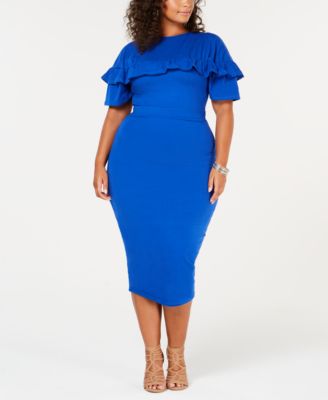 macy's royal blue dress plus size